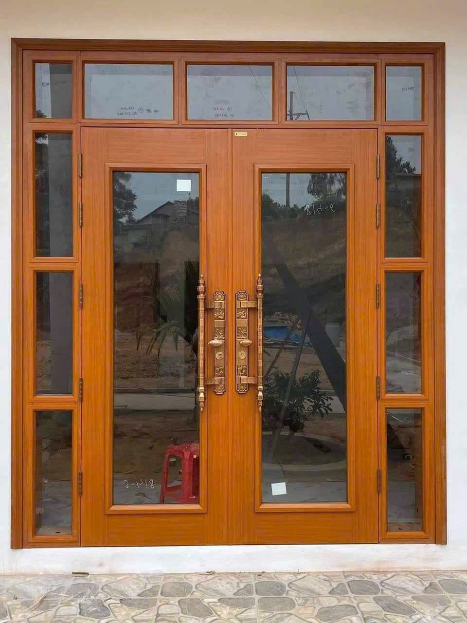 Cửa thép ô kính - mẫu 9